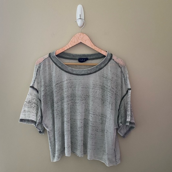 Women’s Urban Outfitters Out From Under Green Tuti Burnout Cropped Tee Size L - Picture 2 of 5